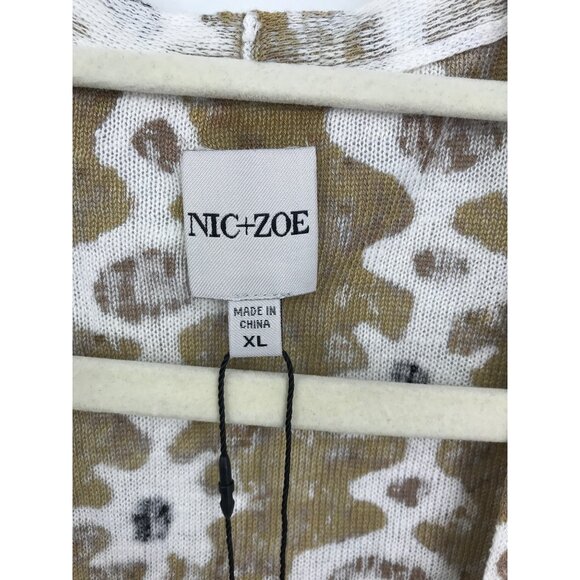 Nic + Zoe Falling Jewels Knit Linen Blend Cardigan Wear Multi Way Tan XL NEW - Picture 9 of 10
